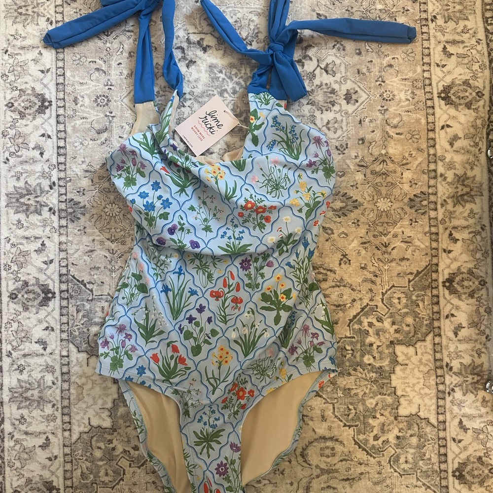 Lime Ricki Blue Floral One Piece Swimsuit